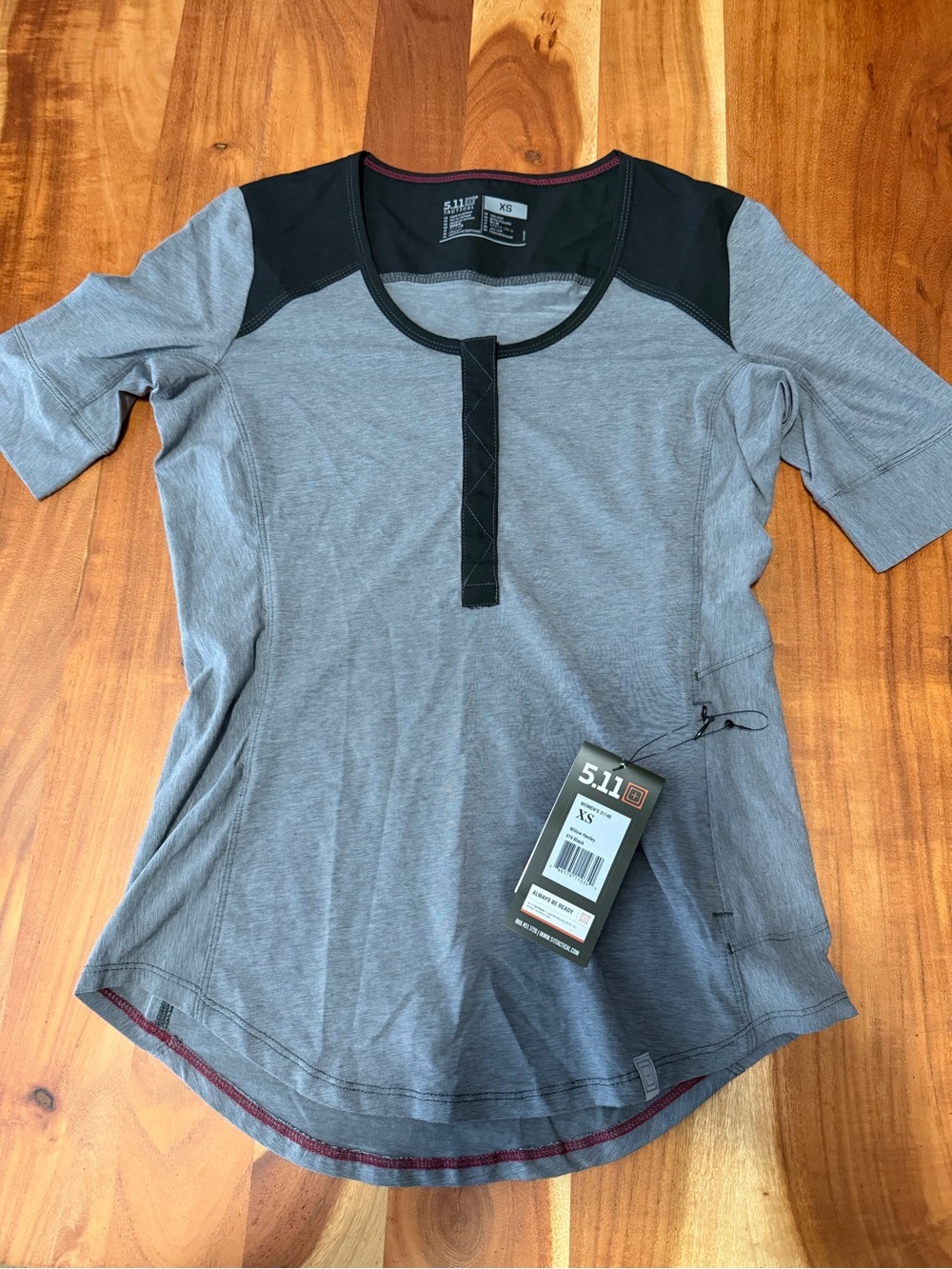 5.11 Tactical Gray Short Sleeve Henley Top